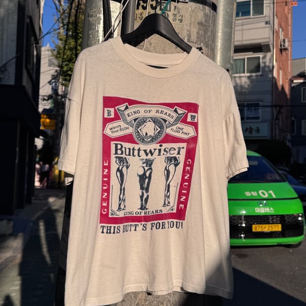 빈티지 90s 버드와이저 패러디 티셔츠