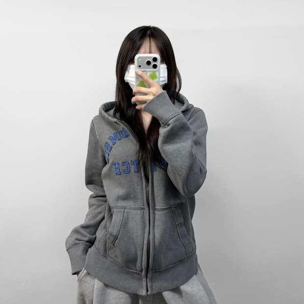 아베크롬비 아치 로고 후드집업 그레이