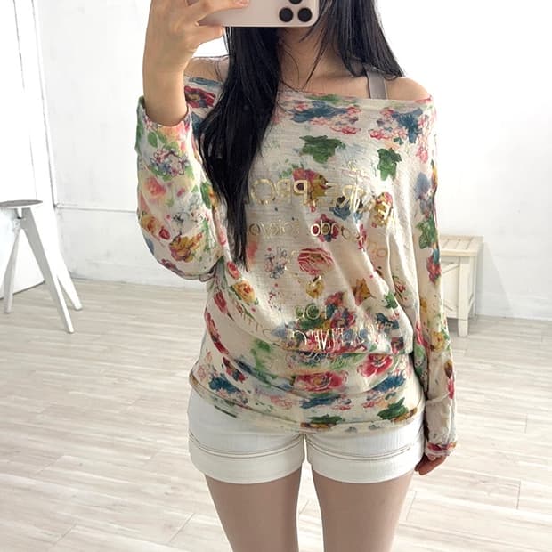 Floral Batwing Long Sleeve