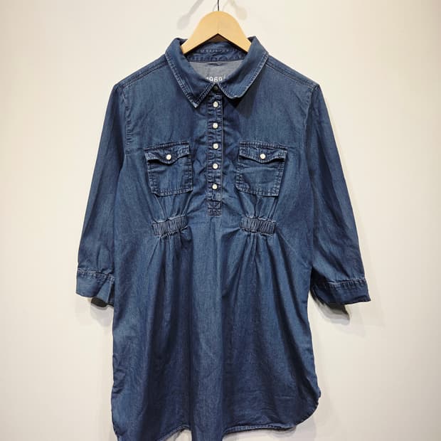 GAP 갭 데님 셔츠 원피스 청남방_L
