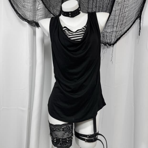 stripe sleeveless