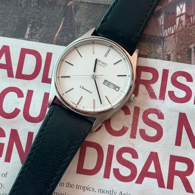 세이코 Seiko 쿼츠 크로노스 래더 데이데이트 