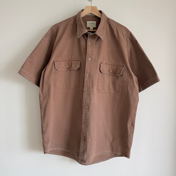 Pre owned 스톤워싱 캔버스 반팔 셔츠