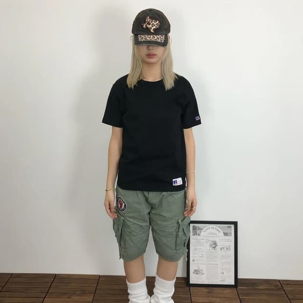 Russell Athletic Black Patch Tee