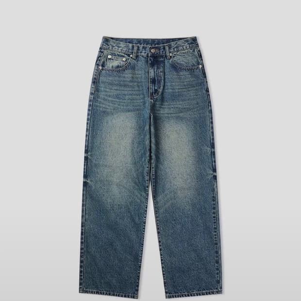 어널러코드 우먼 도밍고 와이드 데님팬츠 중청