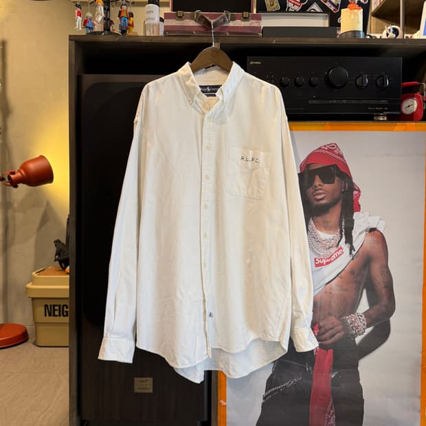 폴로 랄프로렌 스텐실 화이트 셔츠 L(2XL)