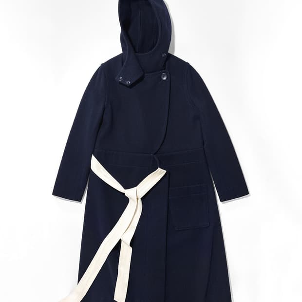 빈티지 Homspun 후디드 울 랩 코트