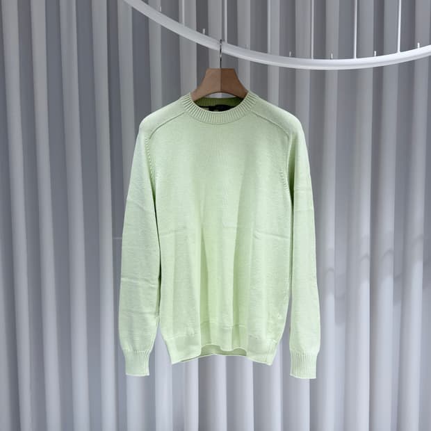 (S/50) / 로로피아나 실크 코튼 풀오버 니트 라임