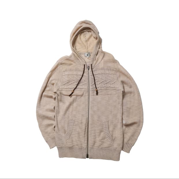 타케오 키우치 TAKEO KIKUCHI Knit Zip Hoodie

