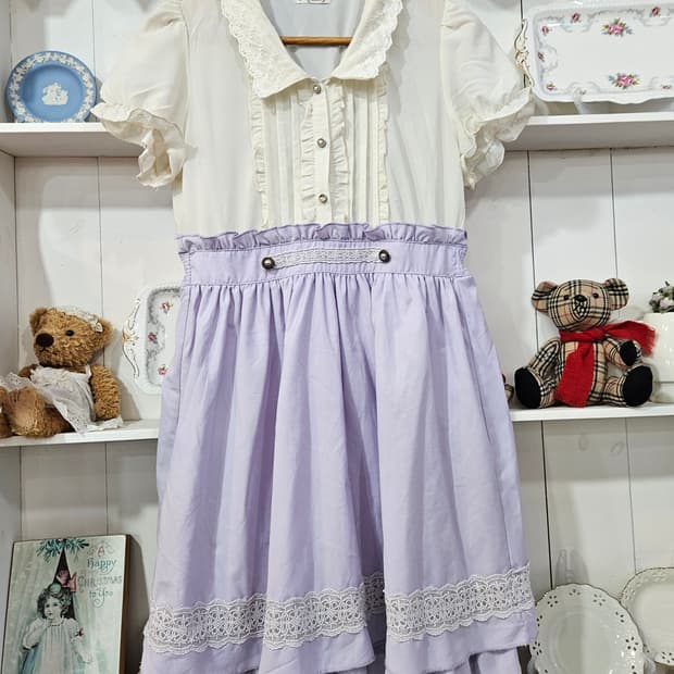 (Axes Femme) 라벤더 레이스 레이어드 원피스 