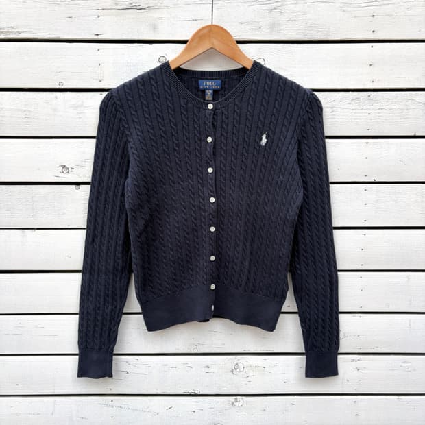 Polo 폴로 케이블 꽈배기 니트 가디건