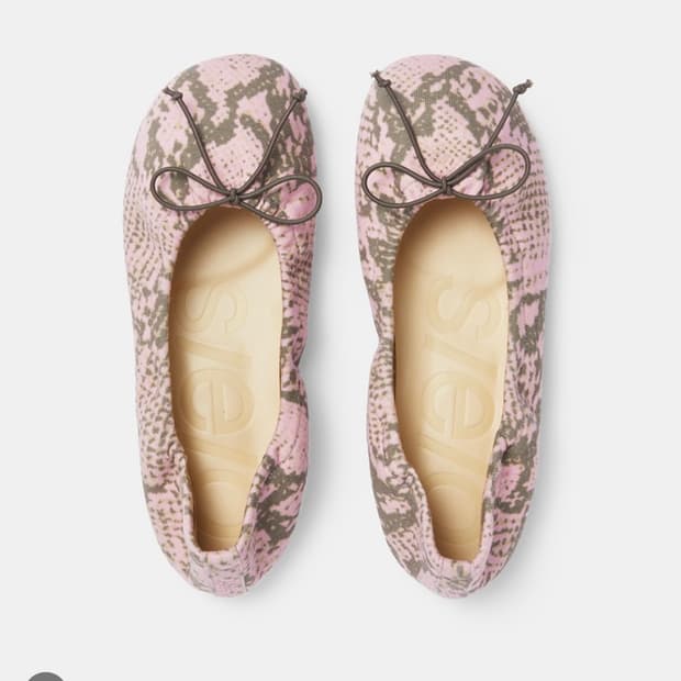 SEO 에스이오 번 발레리나 플랫 핑크 파이톤 240