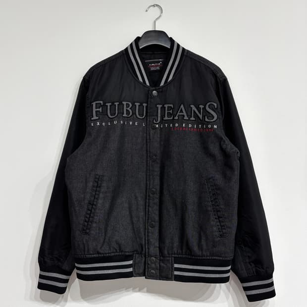 FUBU 푸부 흑청 데님 바시티자켓