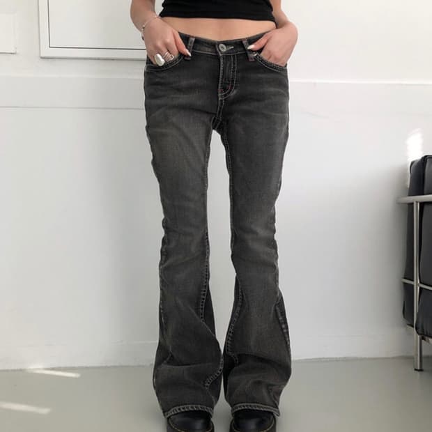 이이알하우스 스너그 로우 부츠컷 팬츠 이이알하우스 부츠컷팬츠