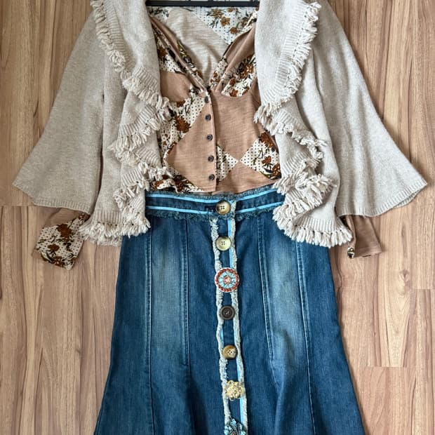 빈티지 히피 모리걸 코디 세트