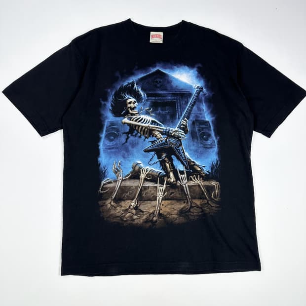 Michael 빈티지 스컬 그래픽 반팔티 블랙 XL