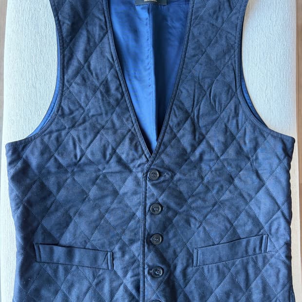 Massimo Dutti 남성 퀼팅 조끼 M 네이비