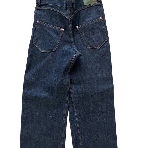 13 oz wide leg selvedge denim