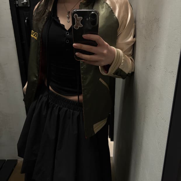 QUEUE 빈티지 블루종 자켓