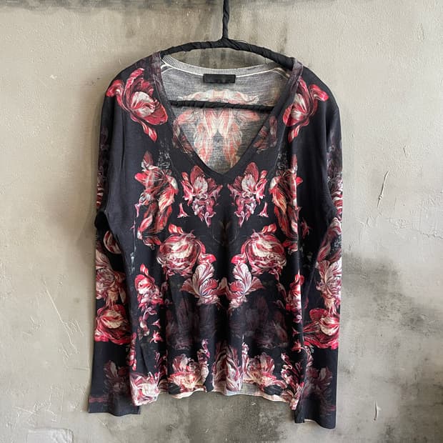 12aw 알렉산더 맥퀸 플로럴 니트