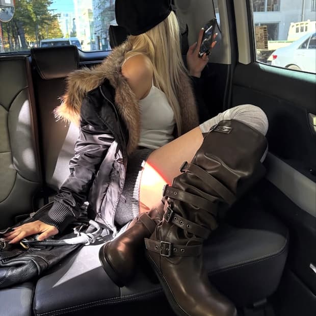 블랙업 코젤라 링클 레더 부츠