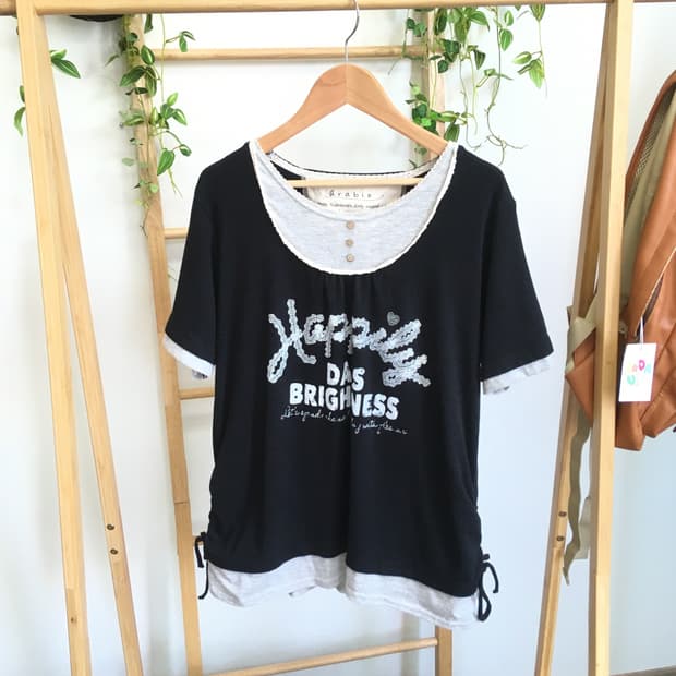 JPN/ 모리걸레이어드티셔츠 괴짜미 모리룩티셔츠