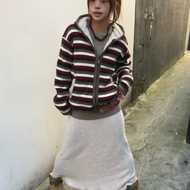 🧶복슬이 후드집업 코디🧶