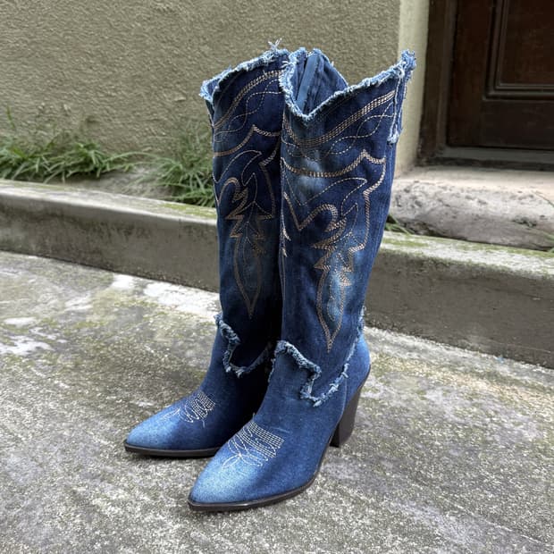 빈티지 웨스턴 데님 부츠