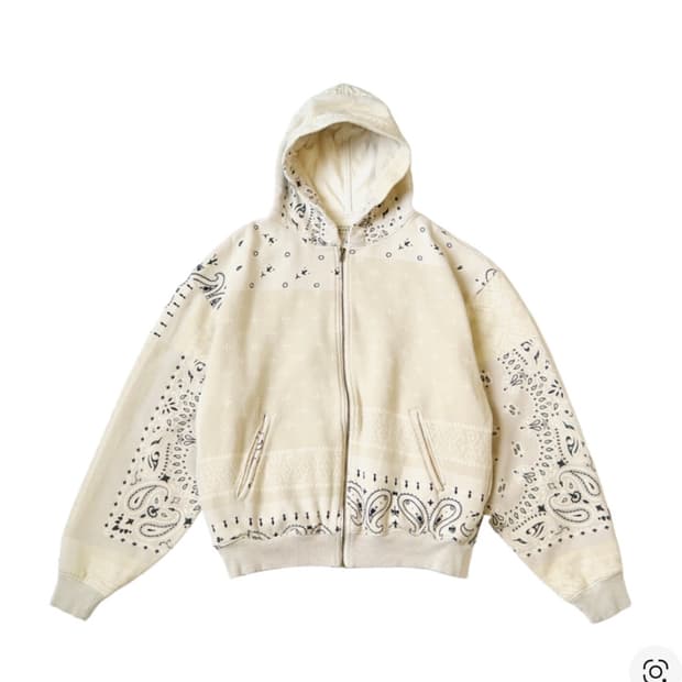 캐피탈 플리스 반다나 비부악 후드 블루종 키나리