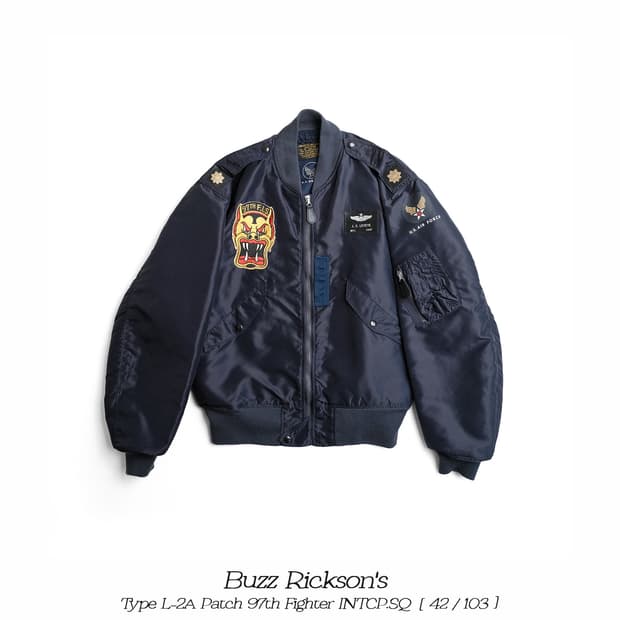 버즈릭슨 L-2A 패치 플라이트 자켓 42사이즈 에어포스 블루