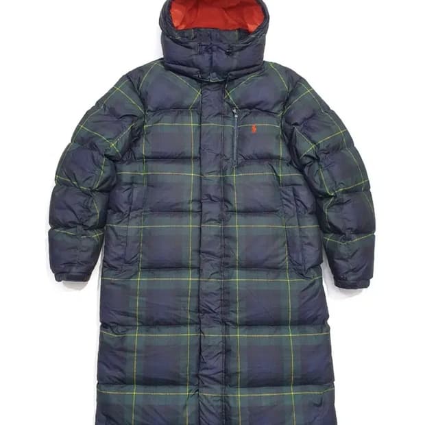폴로 랄프로렌 타탄체크 롱패딩