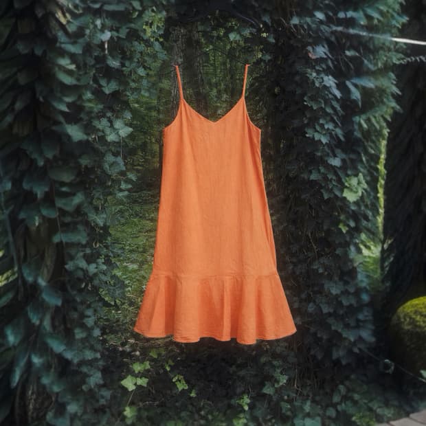 Orange Vintage Sleeveless Dress