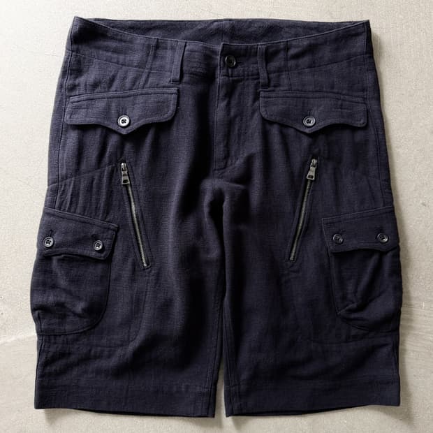 Beams Utility Cargo Linen Shorts