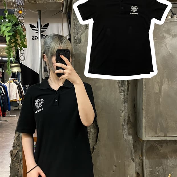 버버리 카라 반팔 블랙 XL #csz690