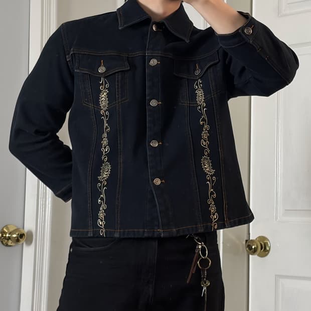 니들워크 데님 자켓