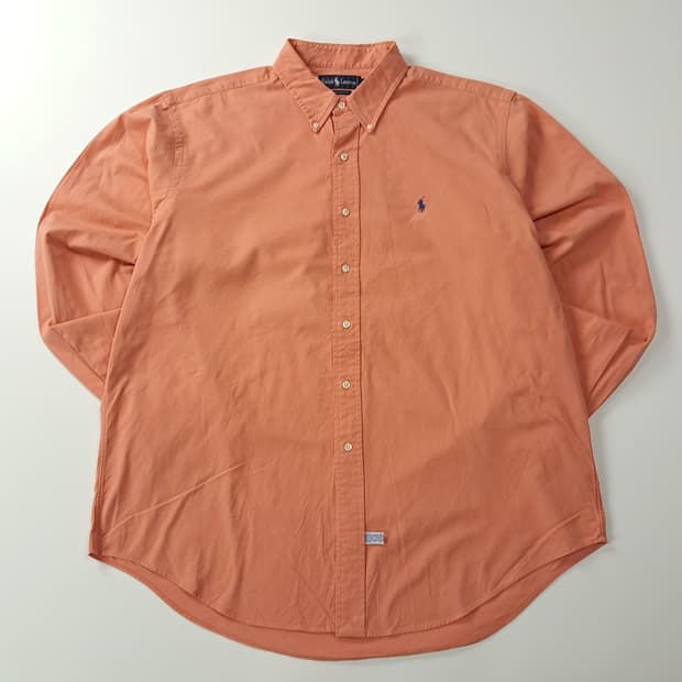 CK695 2XL 폴로 90s 오렌지피치 버튼다운 셔츠 남방