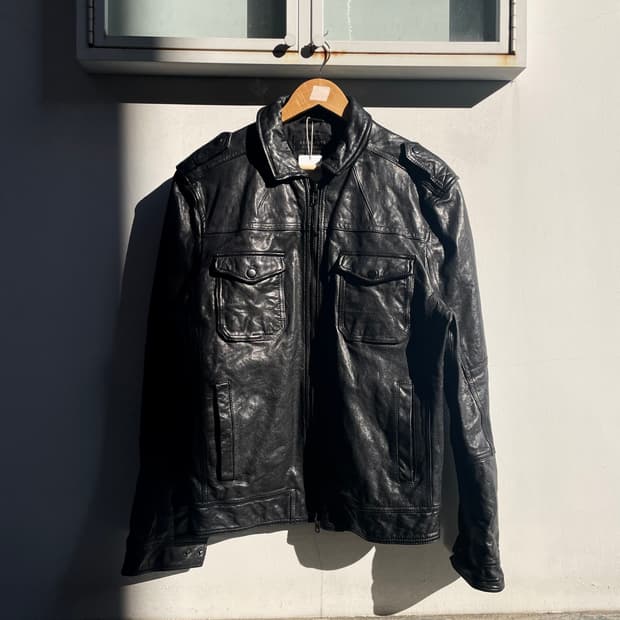 AllSaints black lambskin multi-pocket 