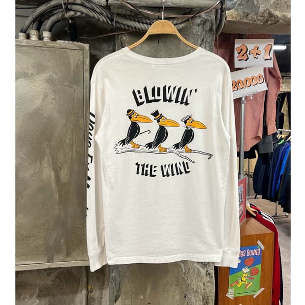 데우스 엑스마키나 프린팅 긴팔티 화이트 M #csz3216