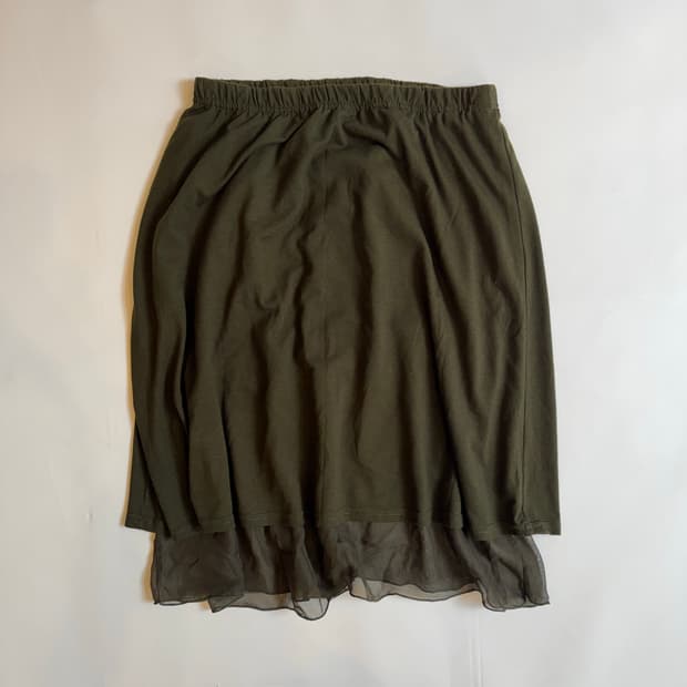 Olive Green Layered Skirt