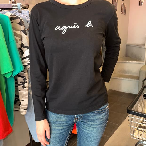 Agnes B logo black cotton sleeve