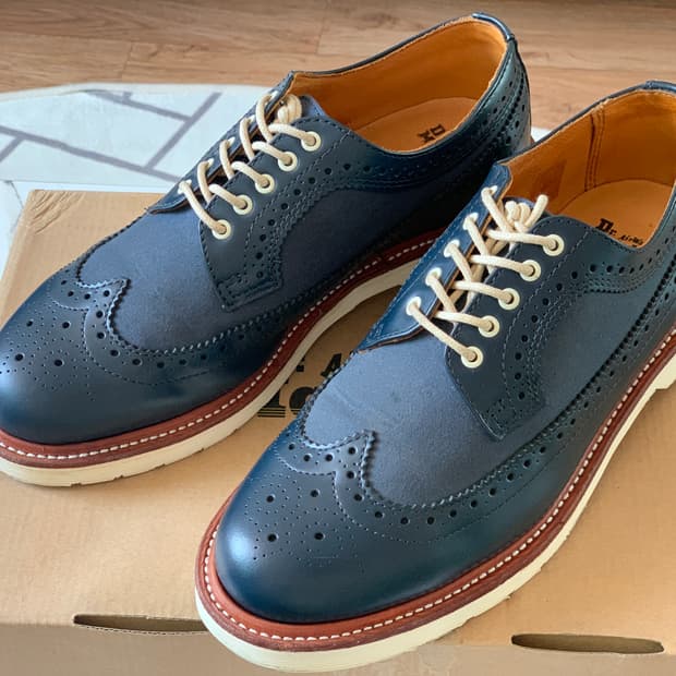 uk6 닥터마틴 알프레드 네이비 윙팁 더비슈즈