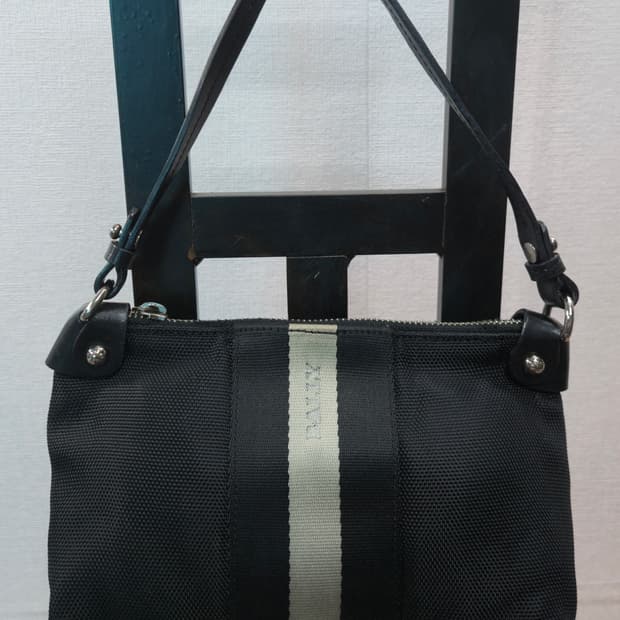 발리 정품 블랙 컬러 가죽 스트랩 클라파 캔버스 핸드백토트겸 숄더백