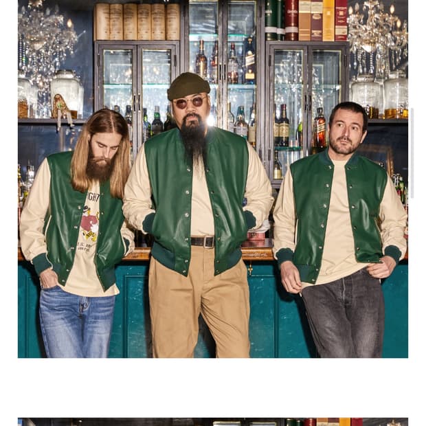 Navy team 네이비팀 소가죽 레더 바시티 자켓