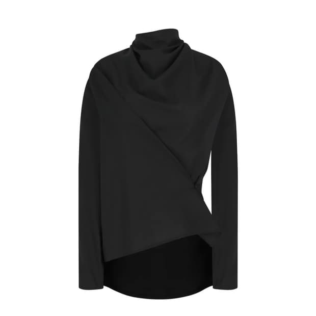 amomento mock neck two way blouse