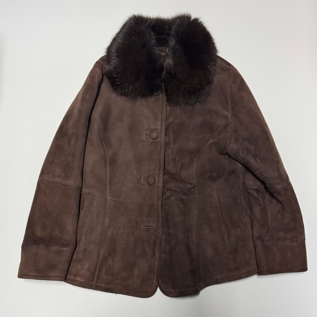 여성 리얼 양가죽 스웨이드 양털 무스탕 자켓 올드 빈티지