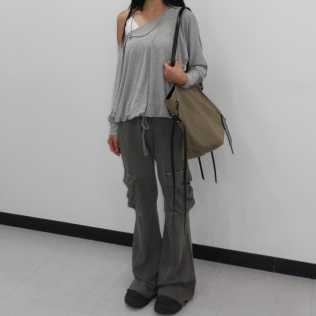 비센사이 비삼샵 레더 스트랩 백 카키 be sensai b3shop