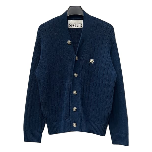 SATUR 세터 파로 오버사이즈 네이비 부클 가디건 L
