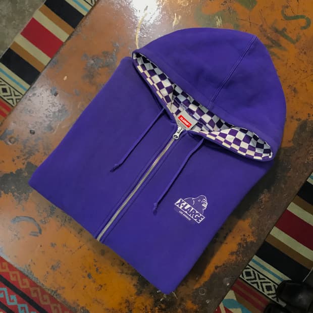 XLARGE 엑스라지 퍼플 헤비코튼 투웨이 집업 후디 남성 105 사이즈