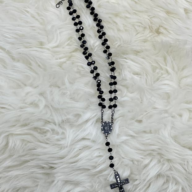 블랙 고딕 로자리오 네크리스