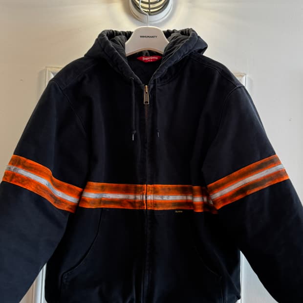 [L] Supreme Reflective stripe jacket